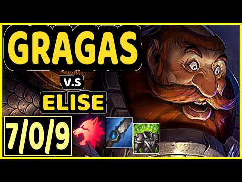 CRASH (GRAGAS) vs ELISE - 7/0/9 KDA JUNGLE GAMEPLAY - KR Ranked GRANDMASTER
