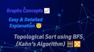 Topological Sort with BFS: The Power of the Queue! 🔀 🧮 | Kahn’s Algorithm | Bit By Bit | 8