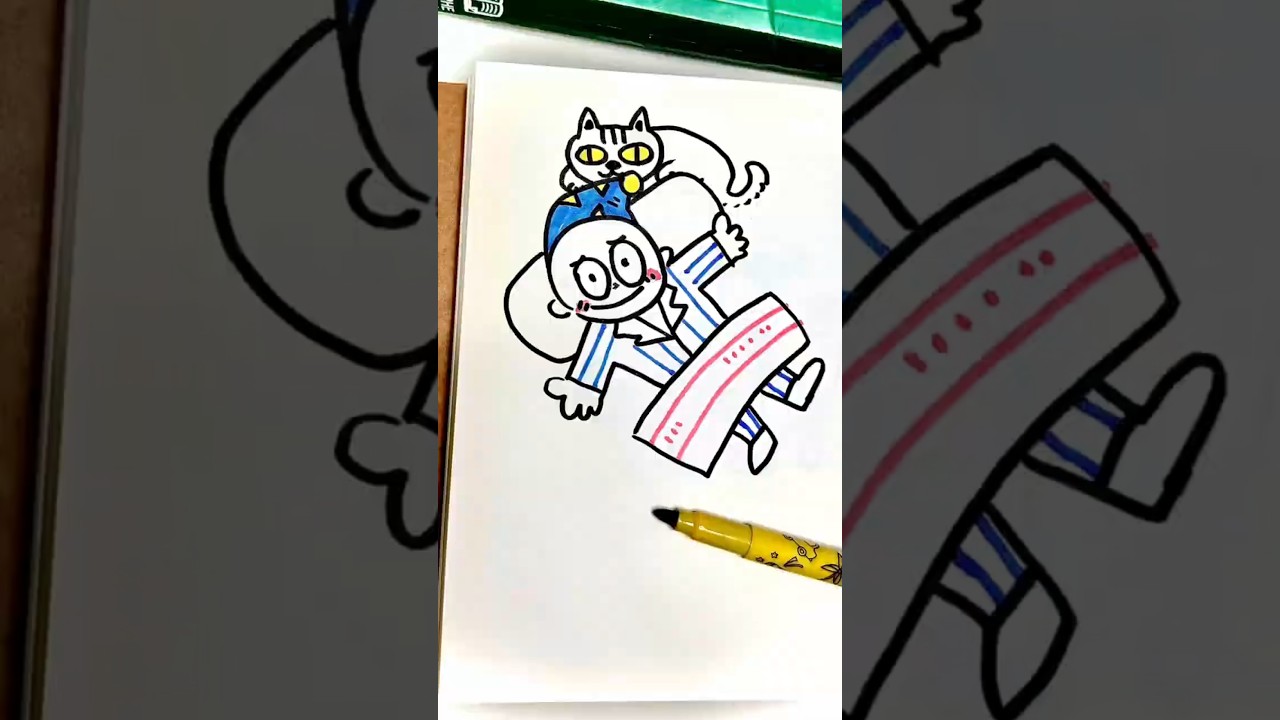 Daily Doodle #16 | PP’s Daily Life – Chill at Home with a Sneaky Cat #DoodleArt #DigitalArt