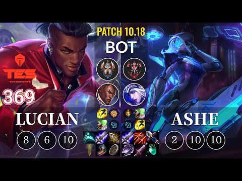 TES 369 Lucian vs Ashe Bot - KR Patch 10.18