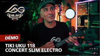 Lâg Tiki Uku 118 Concert Slim Dos Bombé Electro-Acoustique - Video