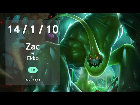 Zac Jungle vs Ekko - KR GrandMaster Patch 13.19
