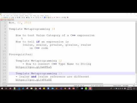 Template Metaprogramming 14 - How to tell lvalue, rvalue, prvalue, xvalue, glvalue