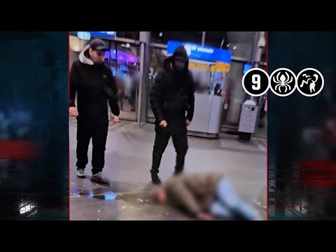 Grove mishandeling in stationshal | Amsterdam