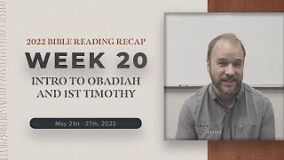 Week 20 Bible Reading Recap