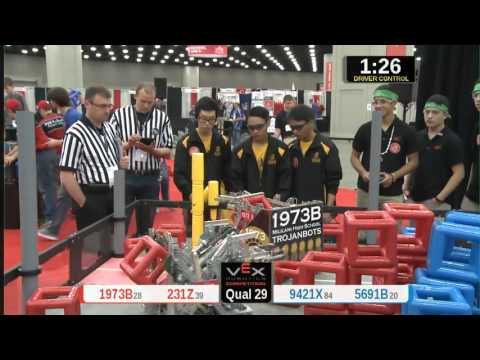 2015 VRC Tech Q29 - 1973B 231Z vs 9421X 5691B - 72 to 48 - VEX Worlds 2015 - Technology Division