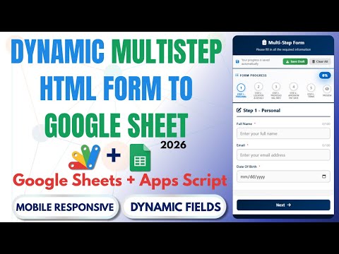 How to Create Multi-Step Form with Google Sheets & Apps Script 2026 | React Web App Tutorial | E26