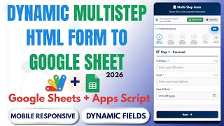 How to Create Multi-Step Form with Google Sheets & Apps Script 2026 | React Web App Tutorial | E26