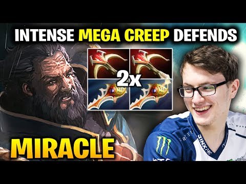 MIRACLE Kunkka MEGA CREEP DEFENDS with DOUBLE RAPIER
