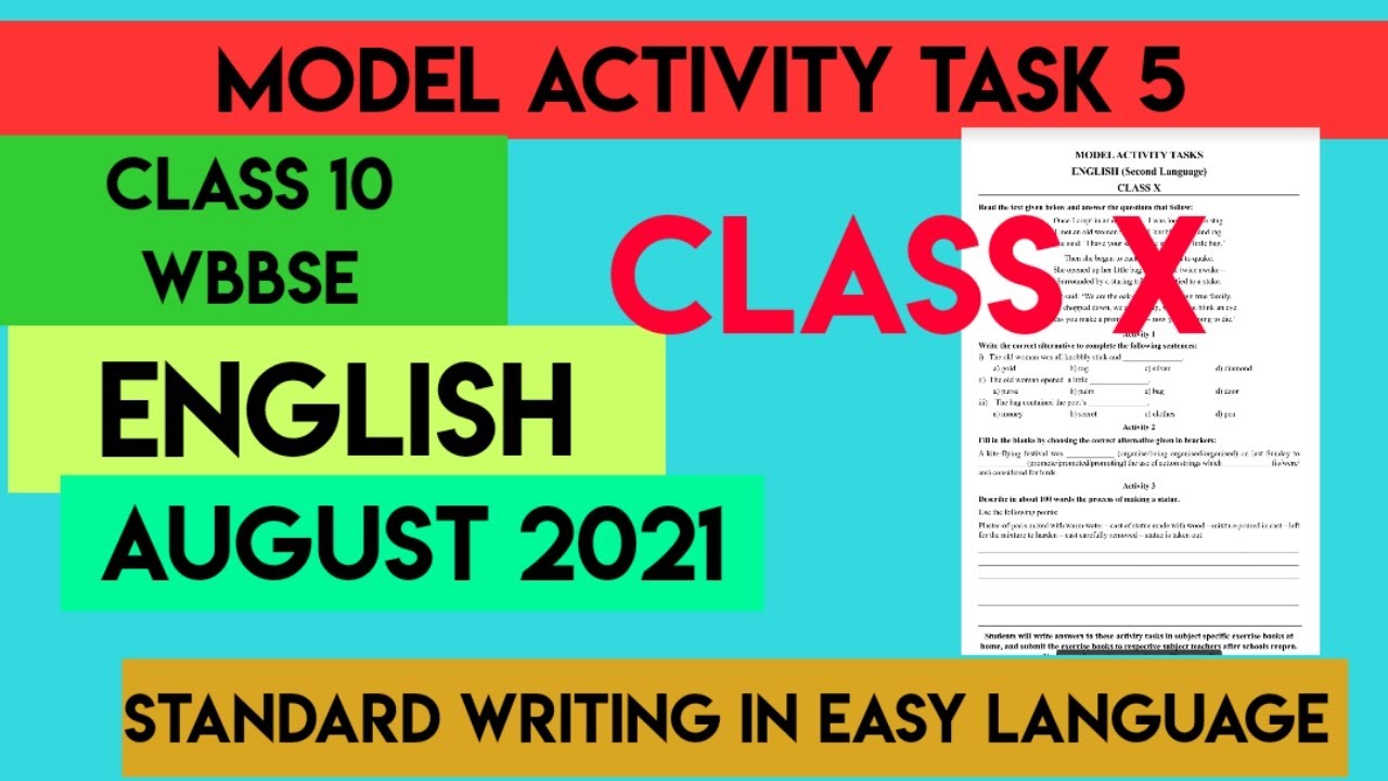 Class 10 English part 5 || Model Activity Task August 2021|| WBBSE