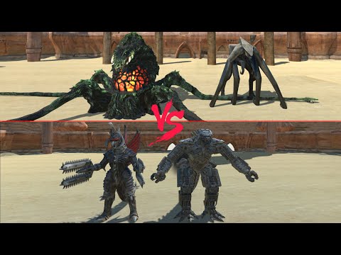 MUTO  AND BIOLLANTE VS GIGAN FINAL WARS AND MECHAGODZILLA2021 AT THE ARENA - Animal Revolt Battle