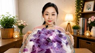 Violet Crystal Jelly Pieces Mixed with Frosty White Clusters