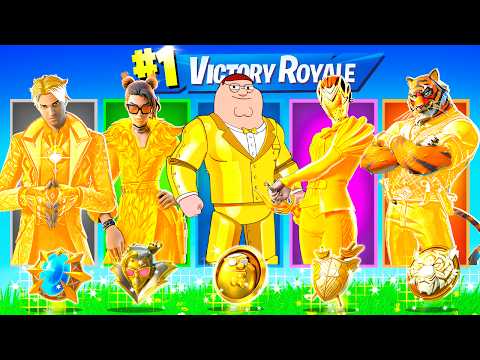 The RANDOM GOLD Skin BOSS Challenge in Fortnite! (Peter Griffin, Oscar, Valeria, Montague, Nisha)