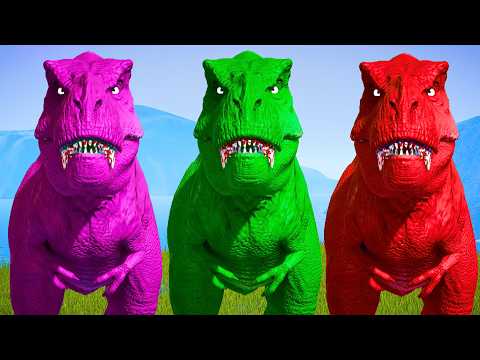 Tyrannosaurus Rex Color Pack Vs Giganotosaurus, T-REX Dinosaurs Fight Jurassic World Evolution