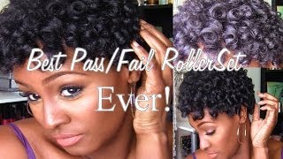 Best Pass/Fail Roller/Rod Set EVER! 4B Natural Hair TWA (No Heat) |SHLINDA1