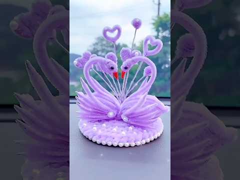 DIY pipe cleaner purple swan #diy #pipecleanerart  #gift #craft #handmadegifts #diygift #handcraft