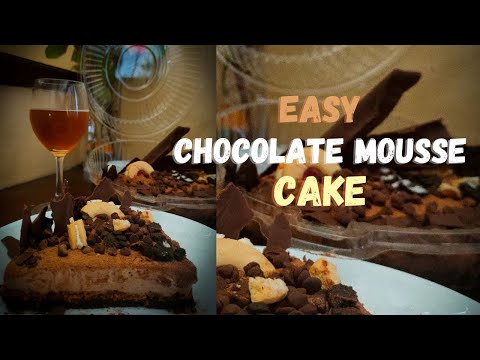 HOW TO MAKE CHOCOLATE MOUSSE CAKE AT HOME WITHOUT OVEN | CHOCOLATE MOUSSE CAKE TUTORIAL