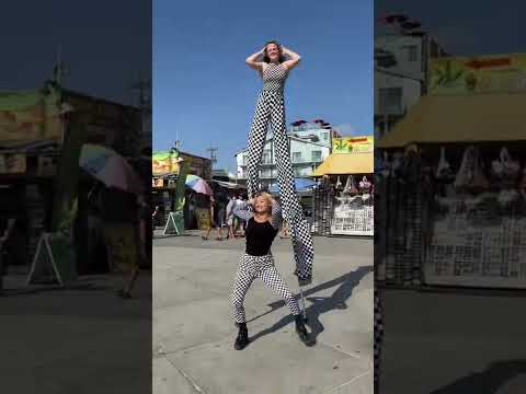 Cuff It stilts dance challenge- Montana Tucker & Demi Skinner #shorts #youtubeshorts