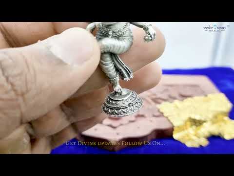 Gajamukha Vinayaka Ganesh Idol in Silver Antic Finish video