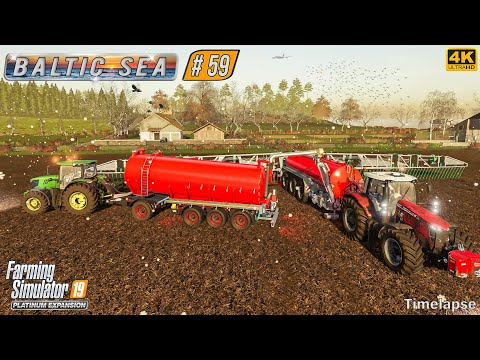 Hauling Silage Bales. Animal Care. Buying a NEW Slurry Spreader ⭐ Baltic Sea #59 ⭐ FS19 4K Timelapse