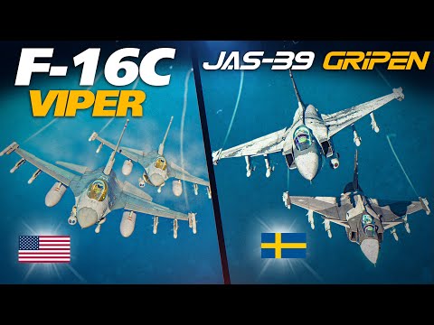 2x F-16C Vipers Vs 2x Jas-39 Gripens | AMRAAM vs METEOR | Digital Combat Simulator | DCS |