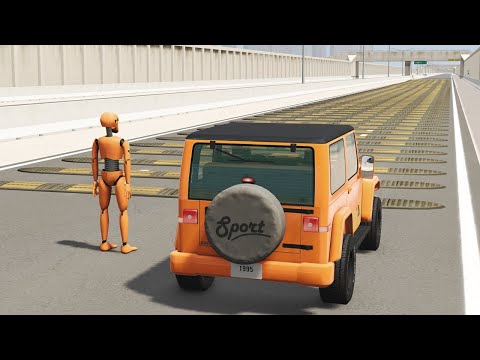 100+ Consecutive Speed Bumps High Speed Testing - BeamNG.Drive #2