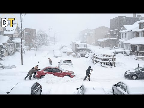 Massive Snowstorm in Manitoba,Canada! Strong Winds and Blizzards Paralyze Winnipeg!