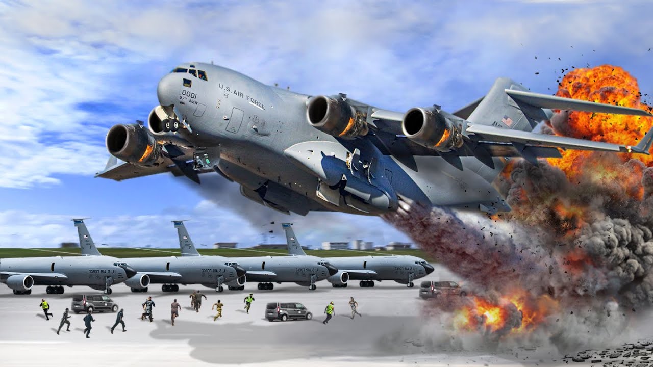 Houthis SHOCKED! The C-17 Globemaster III Take off at Full Speed Towards Diego Garcia Island