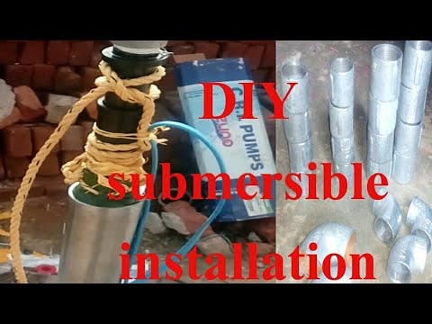 Borewell and submersible pump installation at home