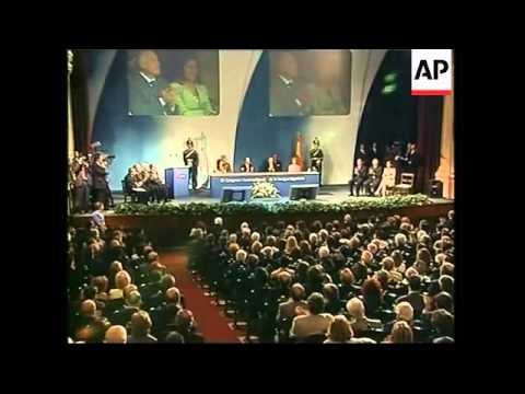 Spain's King Juan Carlos and Queen Sofia at Spanish Language congress