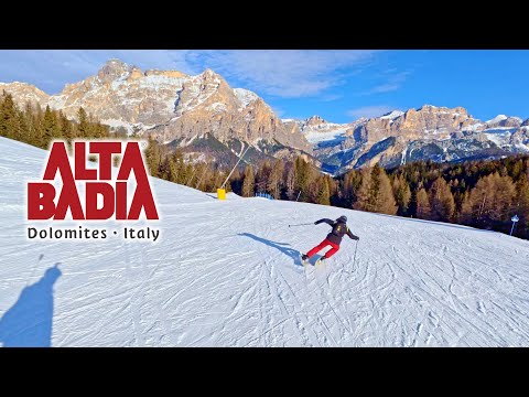 Skiing Alta Badia Dolomites Italy Piste 9 long easy 5km ride #ski #snowboard #winter #mountains #alp