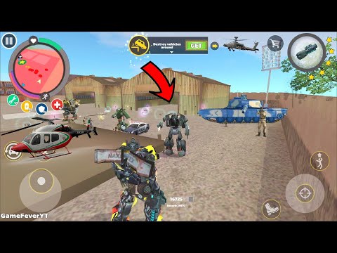 Rope Hero: Vice Town (Transformer Truck Destroy Army Helicopter) Robot Machine - Android Gameplay HD