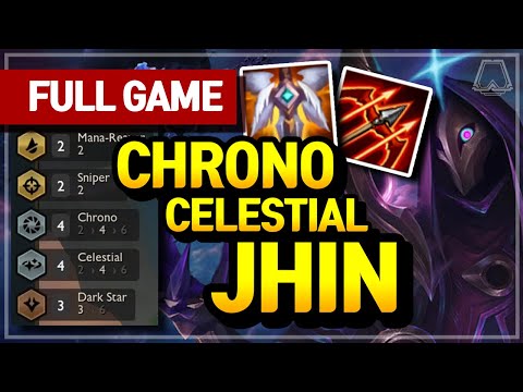 Chrono Celestial Jhin Carry! (Sniper comp) - Teamfight Tactics Full Game | TFT Galaxies
