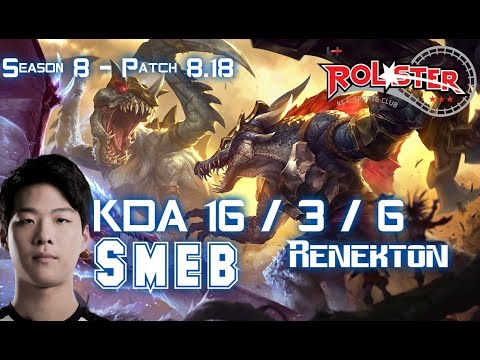 KT Smeb RENEKTON vs IRELIA Top - Patch 8.18 KR Ranked