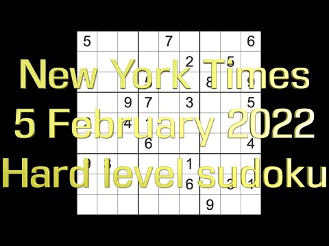 Sudoku solution – New York Times sukoku 5 February 2022 Hard level