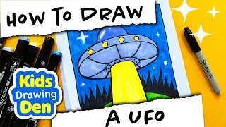 How to Draw a UFO 🚀 | Easy & Fun Alien Spaceship for Kids!