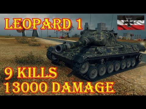Leopard 1  13000 Damage, 9 Kills ★ Highway ★ World of Tanks