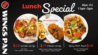 Wings Pan Lunch Special Menu