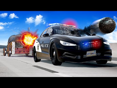 CANNON SHOWED UP TO POLICE CHASE?! - BeamNG Multiplayer