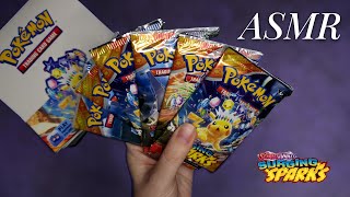 ASMR Surging Sparks ⚡️ Open My Last 6 Booster Packs With Me - Relaxing Whispered Lo fi Tapping