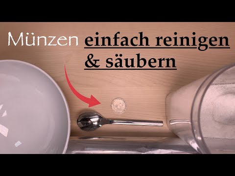 Münzen einfach reinigen & säubern👌🤔 || Mit Alufolie, Salz & heißem Wasser! 👍 #münzen #münze