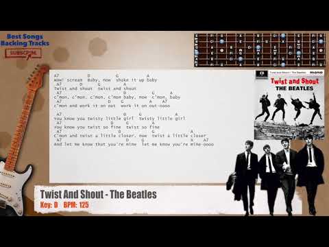 🎸 Twist And Shout - The Beatles Guitar Backing Track with chords and lyrics