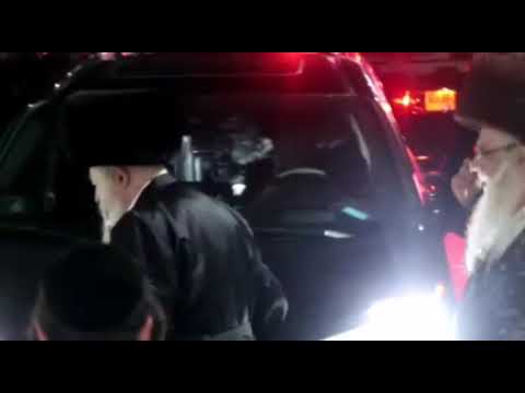 Gerer Rebbe And Sanz Klausenburg Rebbe Coming Out Of the Gerer Conference in Netanya - AdarII 5782