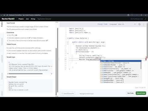 24tag Content Extractor Hackerrank Java Solutions