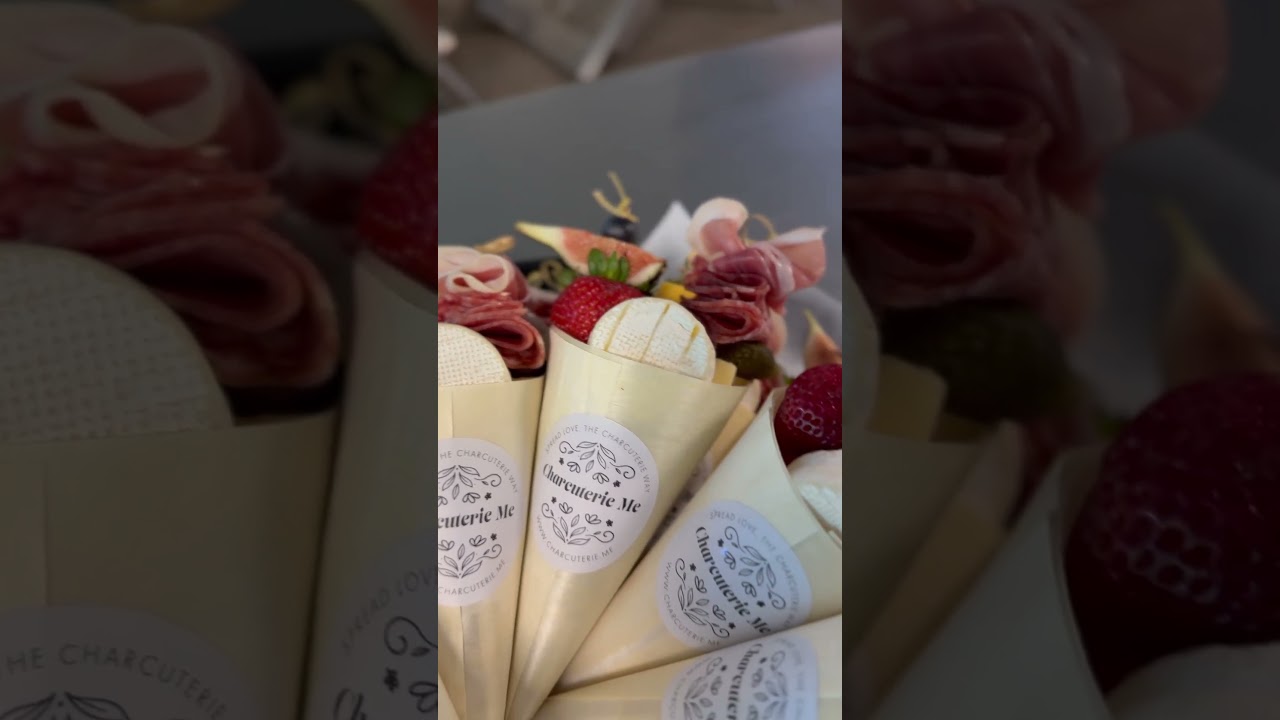 Bridal shower ready #charcuterie #cones #partyfood #partyfavors #prosciutto #cheese #brie #wedding