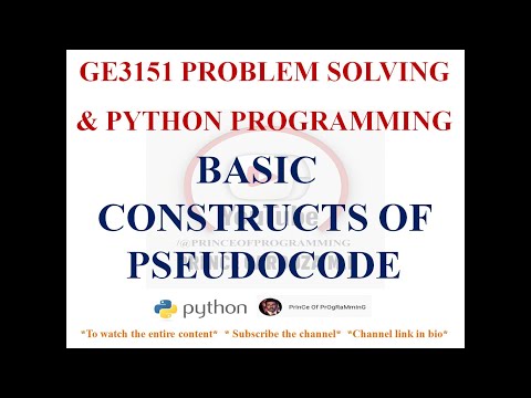 Basic Constructs Of Pseudocode Ge3151 Problem Solving And Python Programming Notes