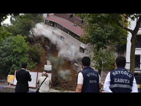 House collapses on a construction site