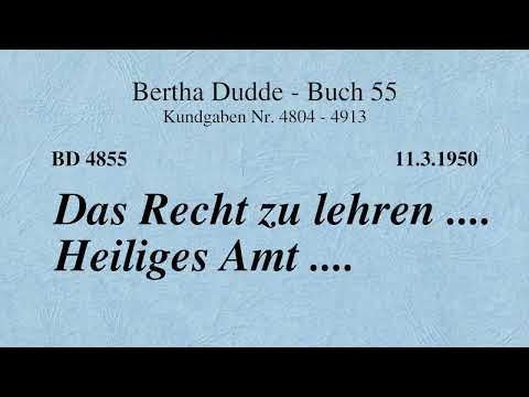 BD 4855 - DAS RECHT ZU LEHREN .... HEILIGES AMT ....