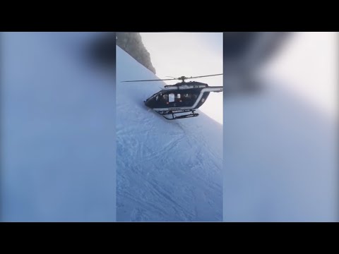 Millimeterarbeit am Berg: Spektakuläre Hubschrauber-Rettung