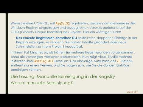 Wie man COM-DLLs abmeldet, wenn RegSvr32 /u nicht funktioniert